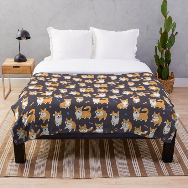Item preview, Playing Corgi's on Grey designed and sold by Holly Wells . Sweet Illustrations.