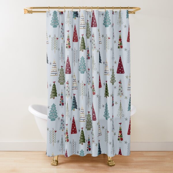 Item preview, Swedish Minimalist Christmas Trees Pattern - Vintage Red and Green  designed and sold by WickedRefined - Nicole Demereckis.