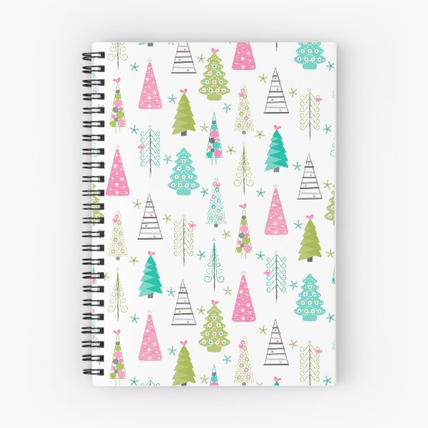 Item preview, Patrón de árboles de Navidad minimalista sueco - Rosa moderno y azul designed and sold by WickedRefined - Nicole Demereckis.