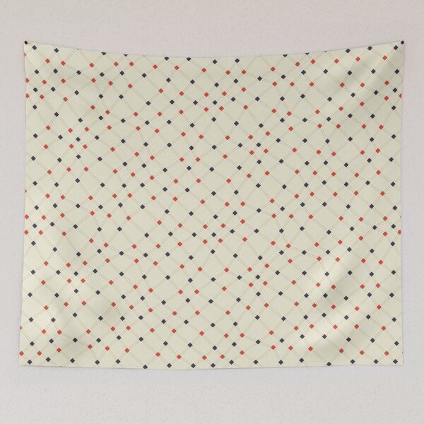 Item preview, Diamond Mesh - Seamless Repeating Pattern in Navy, Red, and Beige designed and sold by Autumn Musick.
