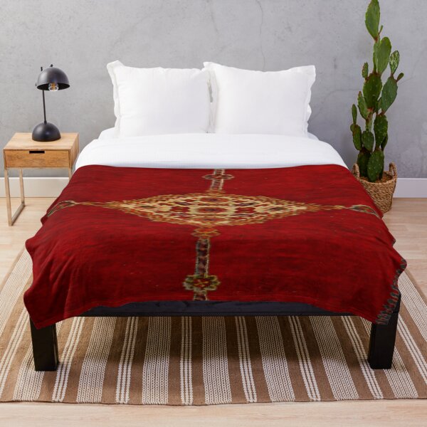 Persian carpet bold red design Throw Blanket