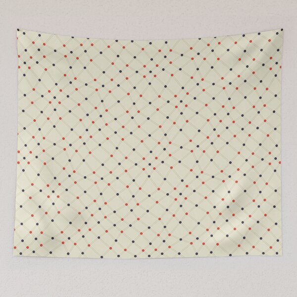 Item preview, Dots and Lines - Seamless Repeating Pattern in Navy, Red, and Beige designed and sold by Autumn Musick.