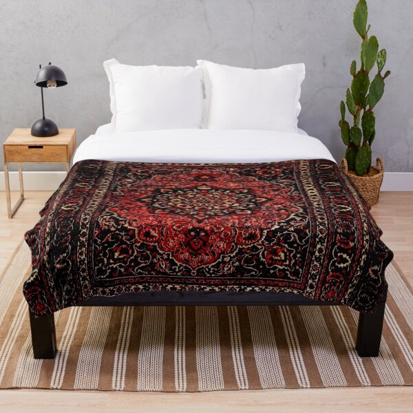 Persian carpet look in rose Throw Blanket
