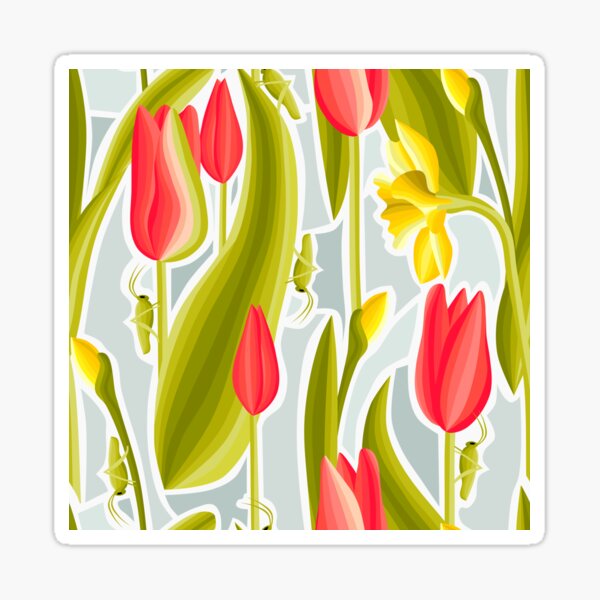 Daffodils and Tulips Sticker