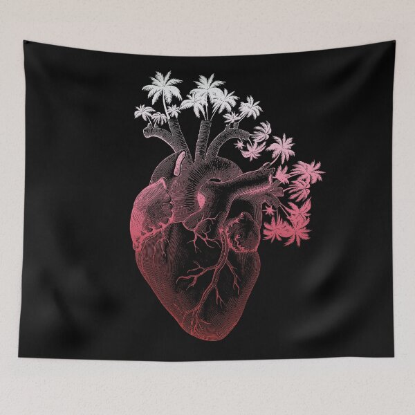 Item preview, Shades of Red Anatomically Correct Human Heart - Palm Trees designed and sold by treszure-chest.