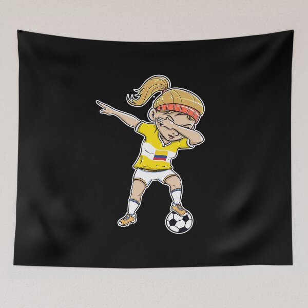Artikelvorschau, Dabbing Soccer Player Funny Colombia Fan design girl entworfen und verkauft von Pummli.