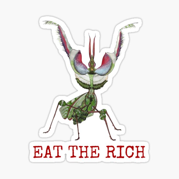 EAT THE RICH Devil’s Flower Mantis, Idolomantis diabolica Sticker