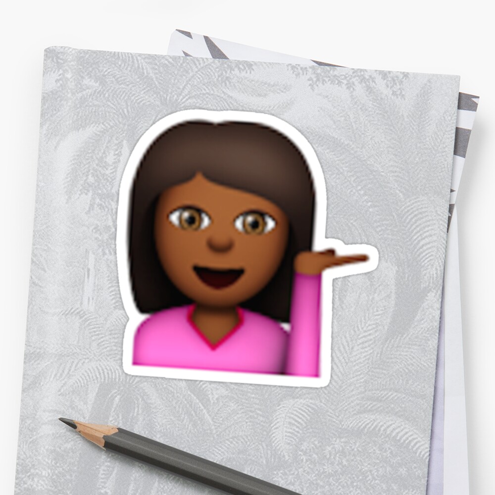  Black Hair Toss Emoji  Stickers by shayes15 Redbubble