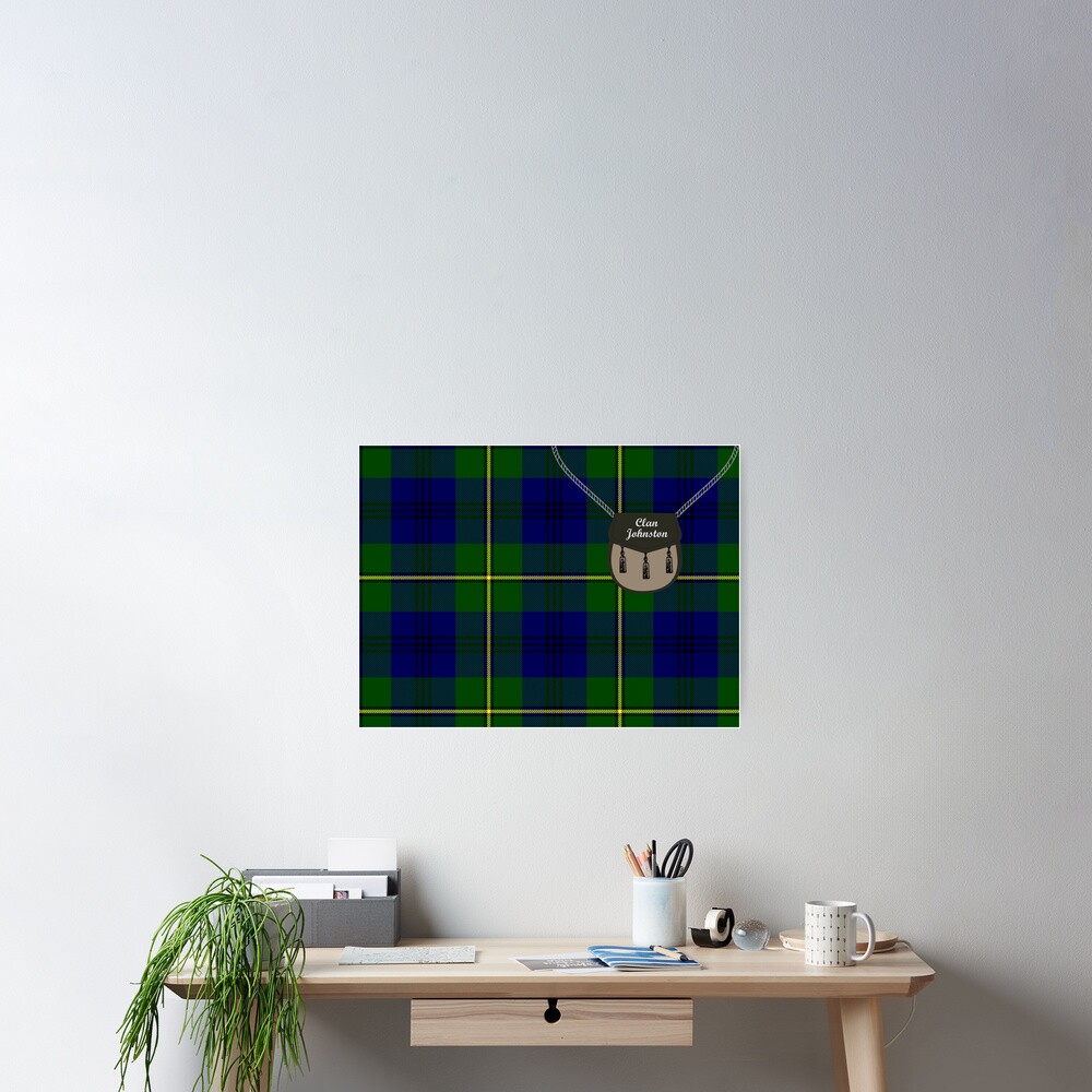 "Clan Johnston surname last name Scottish Clan tartan badge crest