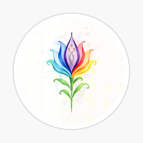Lotus Flower 7 Colors Chakras Sticker