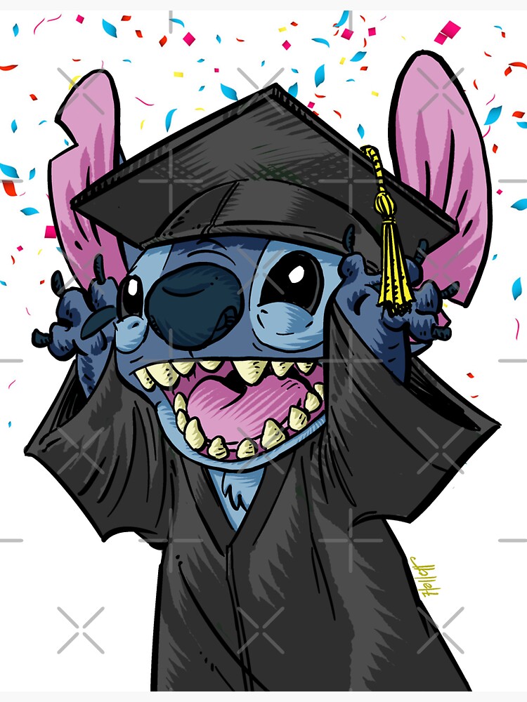 "Graduation Stitch" Sticker for Sale by stitchtoons Redbubble