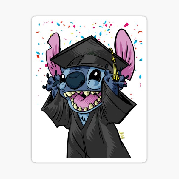 "Graduation Stitch" Sticker for Sale by stitchtoons Redbubble