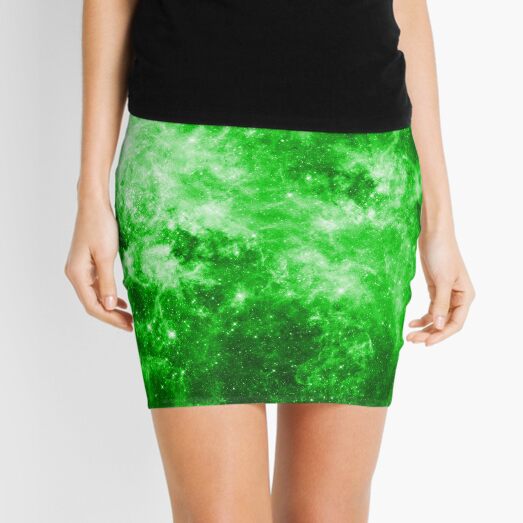 Wormhole Star Field - Green Mini Skirt