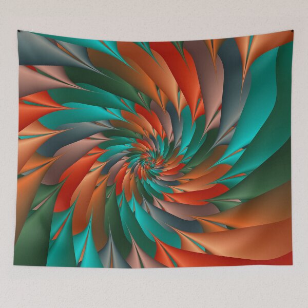 Item preview, Green & Orange Spiral Fractal  designed and sold by Kitty Bitty.
