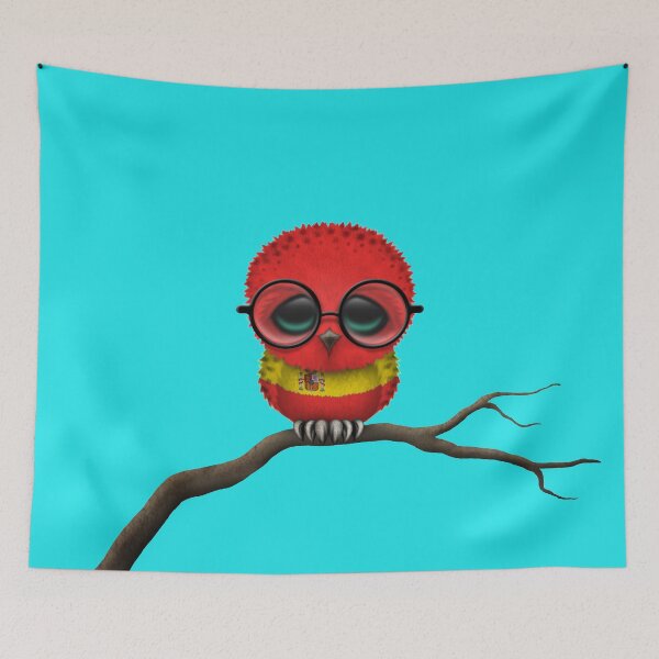 Item preview, Nerdy Spanish Baby Owl on a Branch designed and sold by JeffBartels.