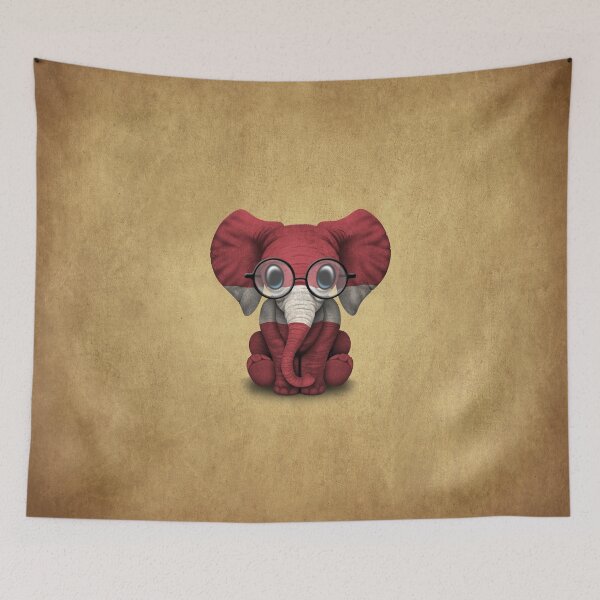 Item preview, Baby Elephant with Glasses and Latvian Flag designed and sold by JeffBartels.