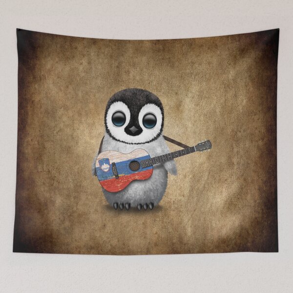 Item preview, Baby Penguin Playing Slovenian Flag Guitar designed and sold by JeffBartels.