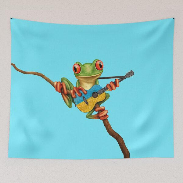 Artikelvorschau, Baum-Frosch, der ukrainische Flaggen-Gitarre spielt entworfen und verkauft von JeffBartels.