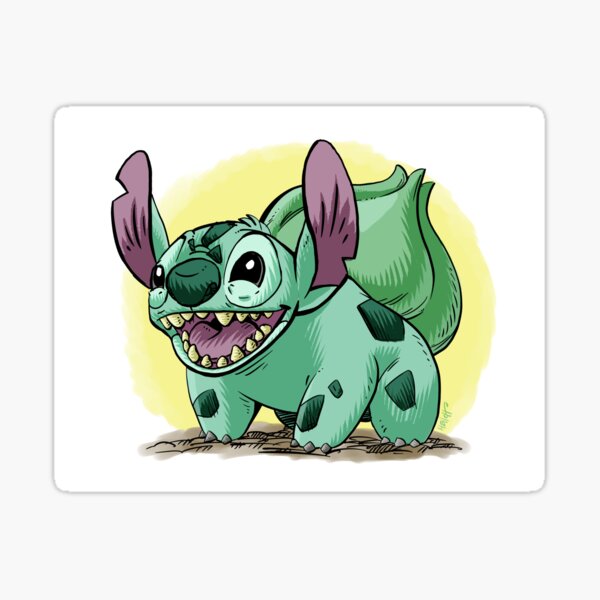 Stitch as Bulbasaur Sticker