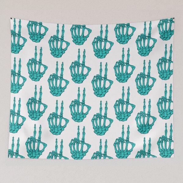 Item preview, Peace Skeleton Hand - Aqua designed and sold by BonesToAshes.