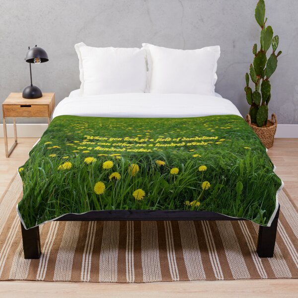 Field of Dandelions Throw Blanket