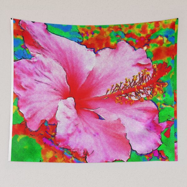 Item preview, Collage with Hibiscus  designed and sold by Madalena Lobao-Tello.