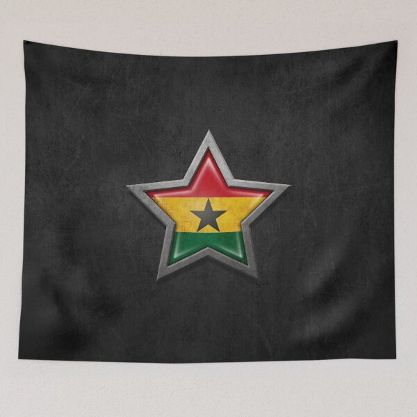 Item preview, Ghana Flag Inside of an Aged and Scratched Star designed and sold by JeffBartels.