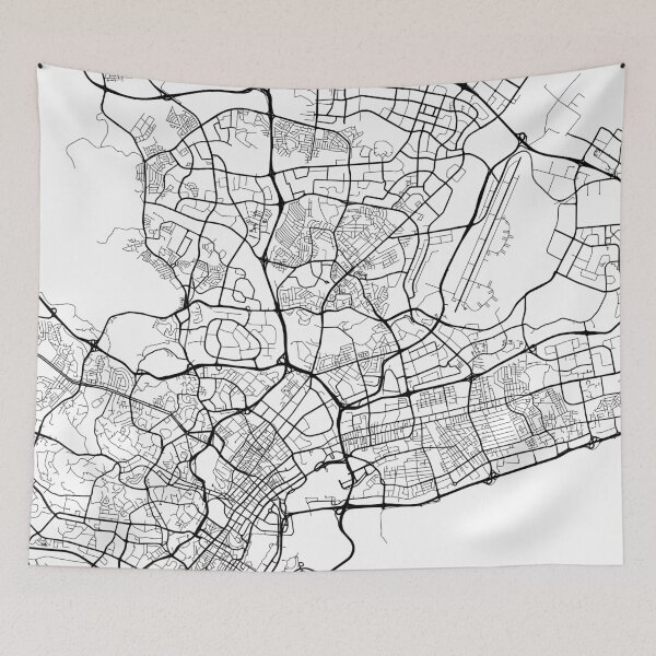 Item preview, Singapore Map, Singapore - Black and White designed and sold by MainStreetMaps.