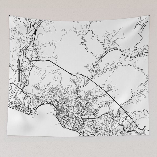 Item preview, Genoa Map, Italy - Black and White designed and sold by MainStreetMaps.