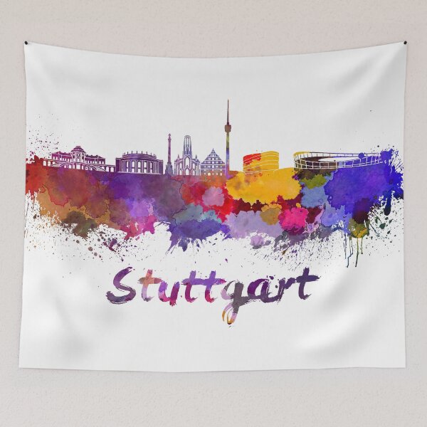 Item preview, Stuttgart skyline in watercolor designed and sold by paulrommer.