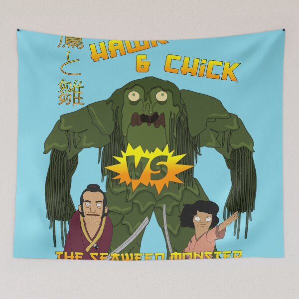 Item preview, Hawk and Chick VS the Seaweed Monster designed and sold by bookishkate.