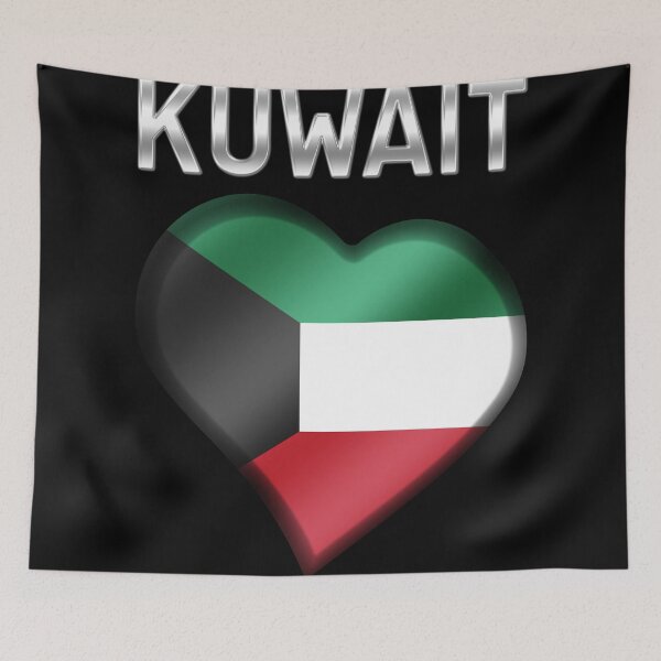 Item preview, Kuwait - Kuwaiti Flag Heart & Text - Metallic designed and sold by Graphix.