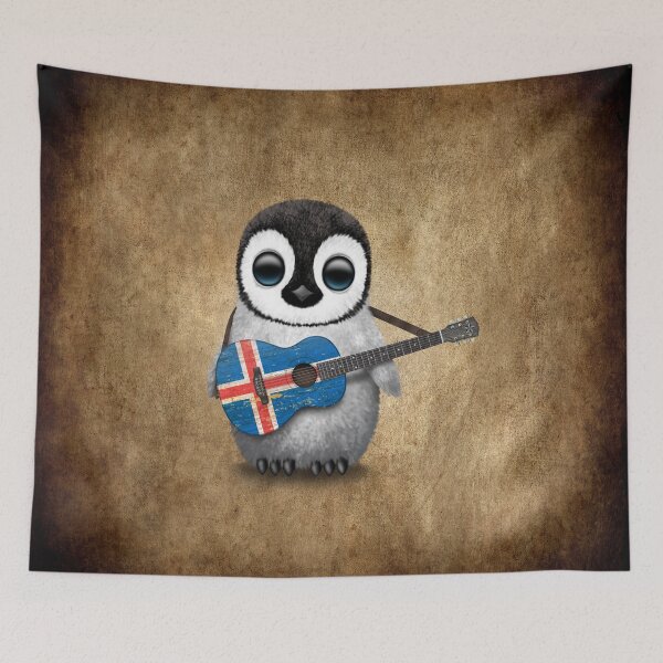 Item preview, Baby Penguin Playing Icelandic Flag Guitar designed and sold by JeffBartels.