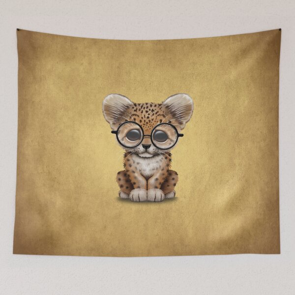 Item preview, Cute Baby Leopard Cub Wearing Glasses  designed and sold by JeffBartels.