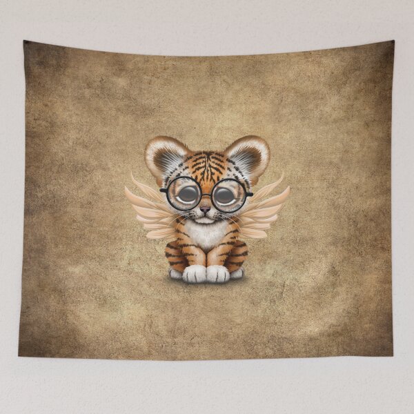 Item preview, Tiger Cub with Fairy Wings Wearing Glasses  designed and sold by JeffBartels.
