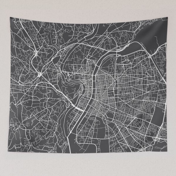 Item preview, Lyon Map, France - Gray designed and sold by MainStreetMaps.