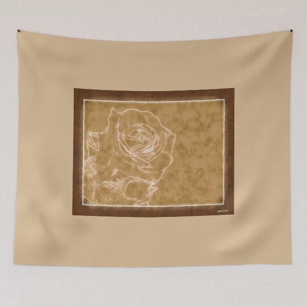 Item preview, Pink Roses in Anzures 1 Outlined Brown designed and sold by TravelPhotoArt.