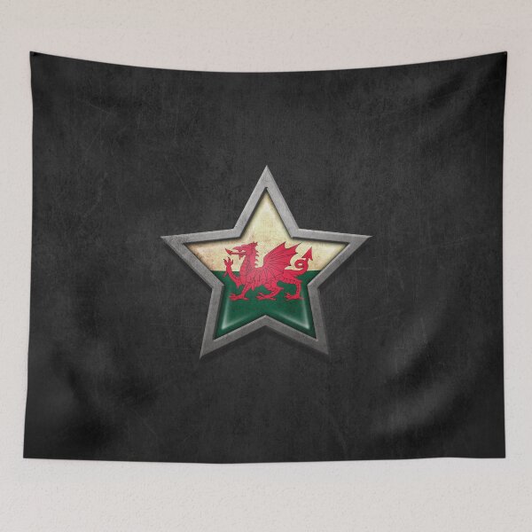 Item preview, Welsh Flag Inside of an Aged and Scratched Star designed and sold by JeffBartels.