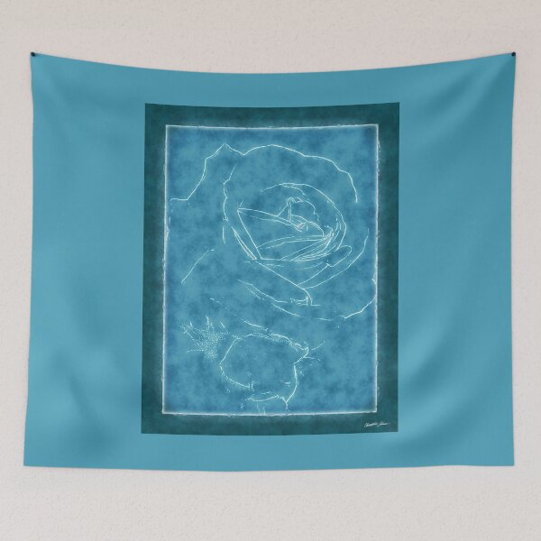 Item preview, Pink Roses in Anzures 2 Outlined Blue designed and sold by TravelPhotoArt.