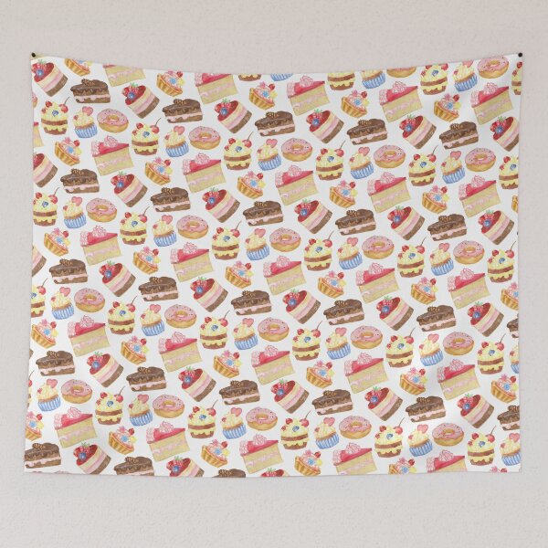 Item preview, Watercolor sweet cakes, pie, donut designed and sold by Tatiakost.
