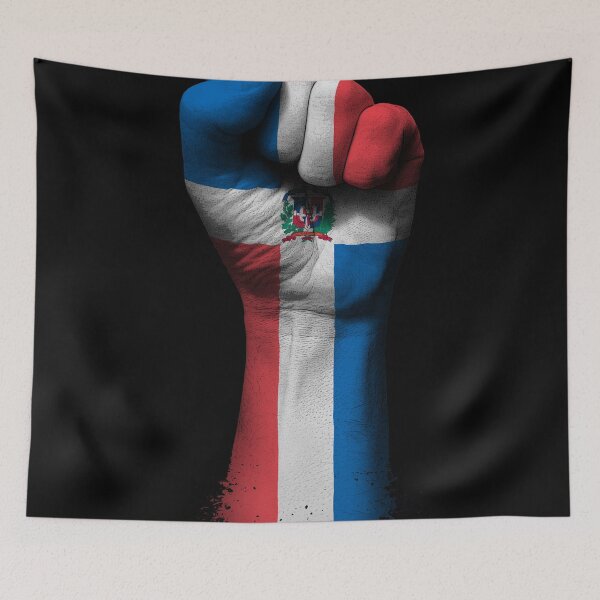 Item preview, Flag of Dominican Republic on a Raised Clenched Fist  designed and sold by JeffBartels.