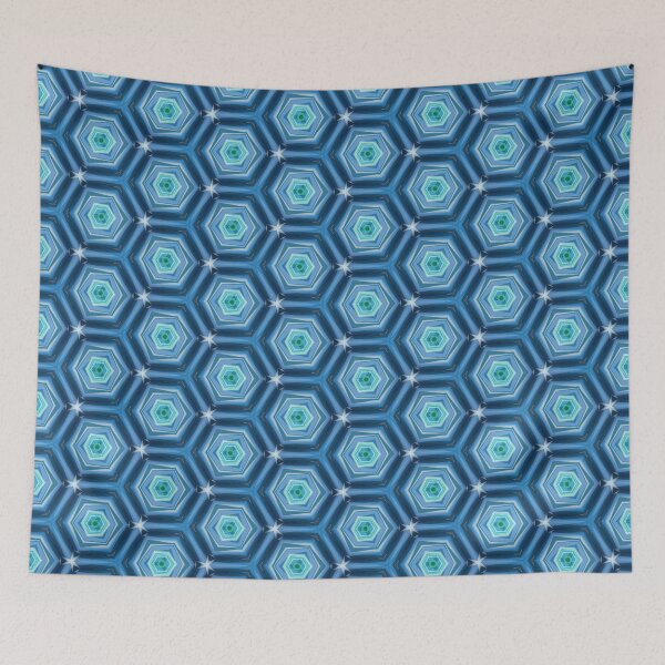 Item preview, Abstract Hexagon Blue Pattern designed and sold by cinema4design.
