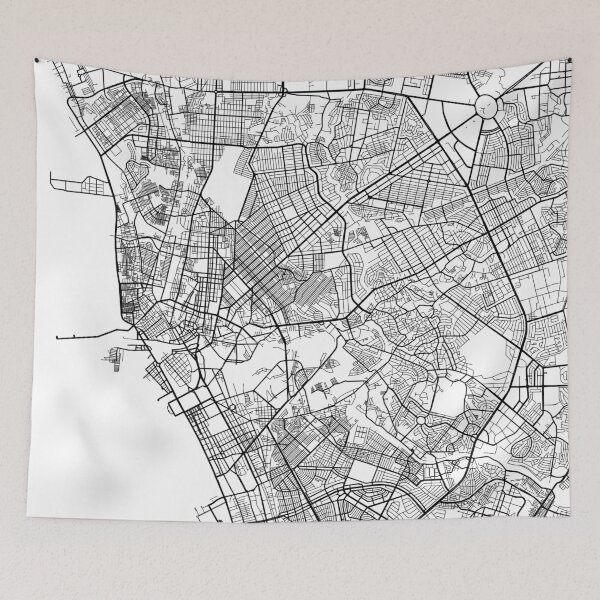 Item preview, Manila Map, Philippines - Black and White designed and sold by MainStreetMaps.