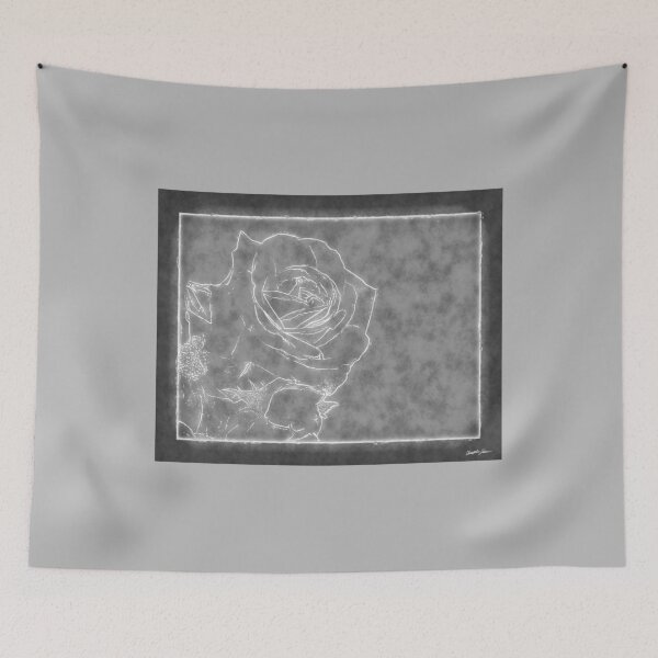 Item preview, Pink Roses in Anzures 1 Outlined Gray designed and sold by TravelPhotoArt.
