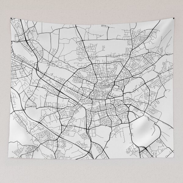 Item preview, Nuremberg Map, Germany - Black and White designed and sold by MainStreetMaps.