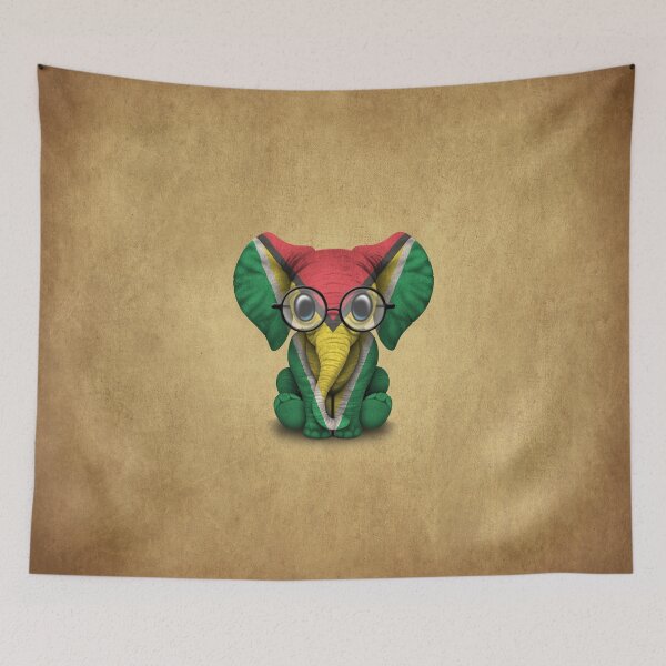 Item preview, Baby Elephant with Glasses and Guyanese Flag designed and sold by JeffBartels.