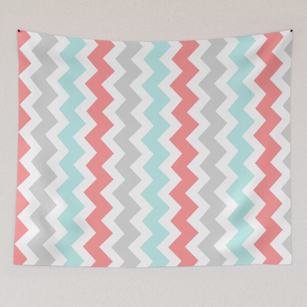 Artikelvorschau, Coral Aqua Grey Chevron-Muster entworfen und verkauft von dreamingmind.