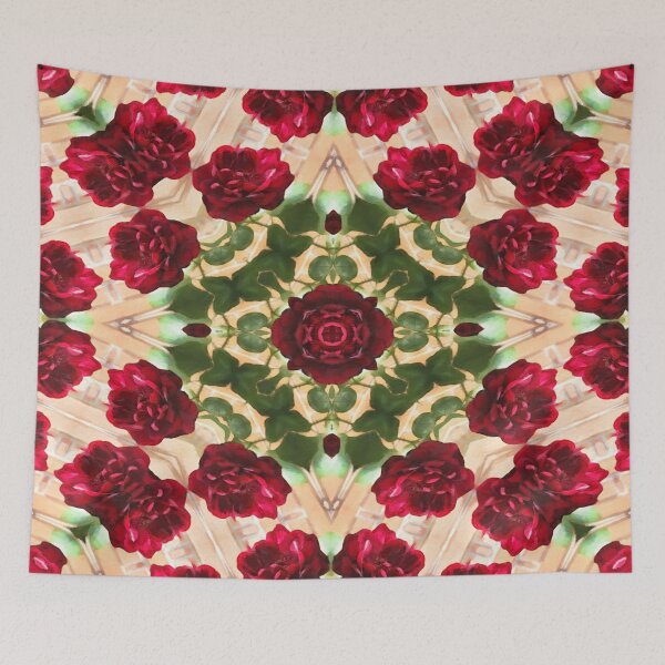 Item preview, Old Red Rose Kaleidoscope 6 designed and sold by TravelPhotoArt.