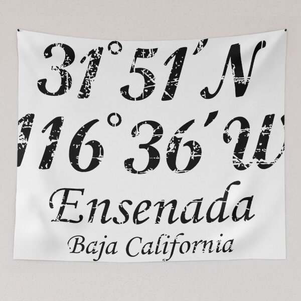 Item preview, Ensenada Coordinates Vintage Black designed and sold by theshirtshops.