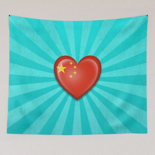 Item preview, Chinese Heart Flag designed and sold by JeffBartels.